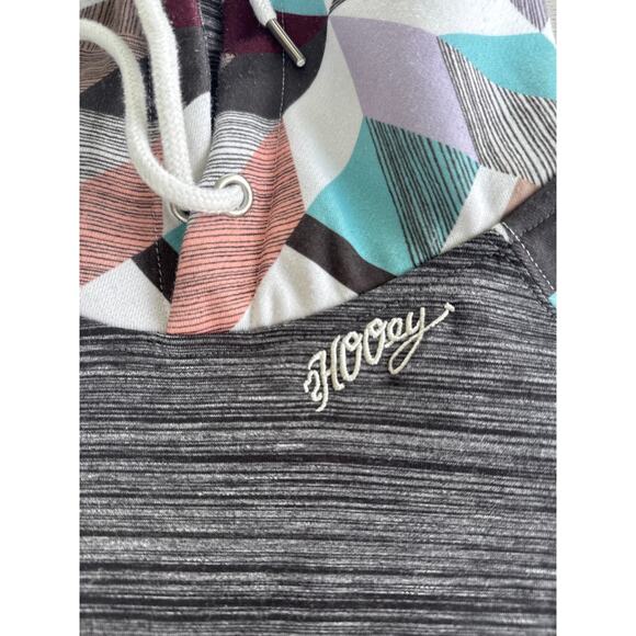 Hooey Summit Brown Space Dye Multicolor Pattern Skater Snowboarding Hoodie - Picture 4 of 6